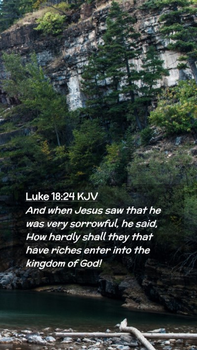 Picture 02 - Luke 18:24 KJV Mobile Phone Wallpaper - And when Jesus saw that he was very sorrowful, he - Mobile Bible Verse Wallpaper