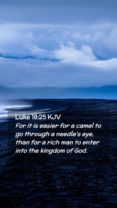 Picture 02 - Luke 18:25 KJV Mobile Phone Wallpaper - For it is easier for a camel to go through a - Mobile Bible Verse Wallpaper