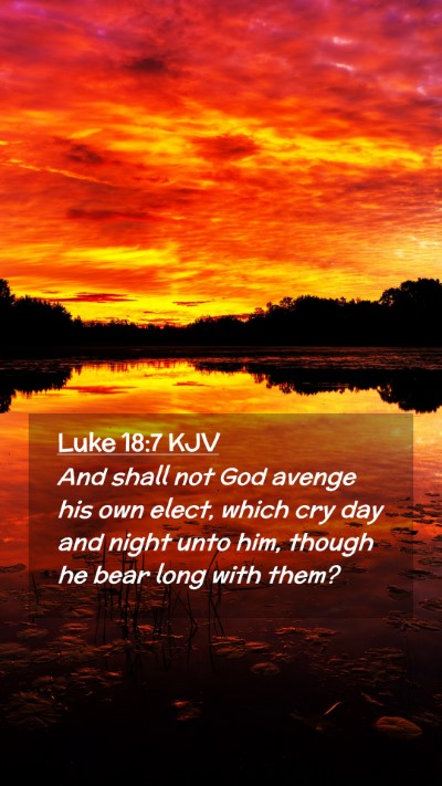 Picture 02 - Luke 18:7 KJV Mobile Phone Wallpaper - And shall not God avenge his own elect, which cry - Mobile Bible Verse Wallpaper