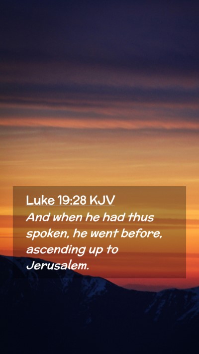 Picture 02 - Luke 19:28 KJV Mobile Phone Wallpaper - And when he had thus spoken, he went before, - Mobile Bible Verse Wallpaper