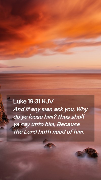 Picture 02 - Luke 19:31 KJV Mobile Phone Wallpaper - And if any man ask you, Why do ye loose him? thus - Mobile Bible Verse Wallpaper