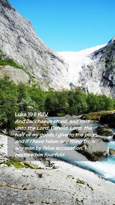 Picture 02 - Luke 19:8 KJV Mobile Phone Wallpaper - And Zacchaeus stood, and said unto the Lord: - Mobile Bible Verse Wallpaper
