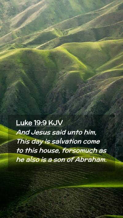 Picture 02 - Luke 19:9 KJV Mobile Phone Wallpaper - And Jesus said unto him, This day is salvation - Mobile Bible Verse Wallpaper