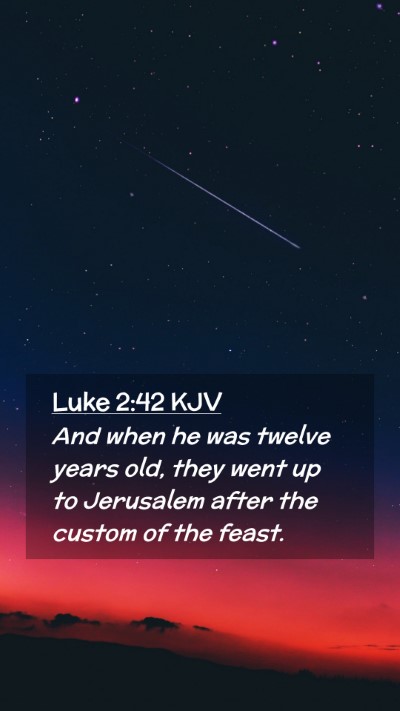 Picture 02 - Luke 2:42 KJV Mobile Phone Wallpaper - And when he was twelve years old, they went up to - Mobile Bible Verse Wallpaper