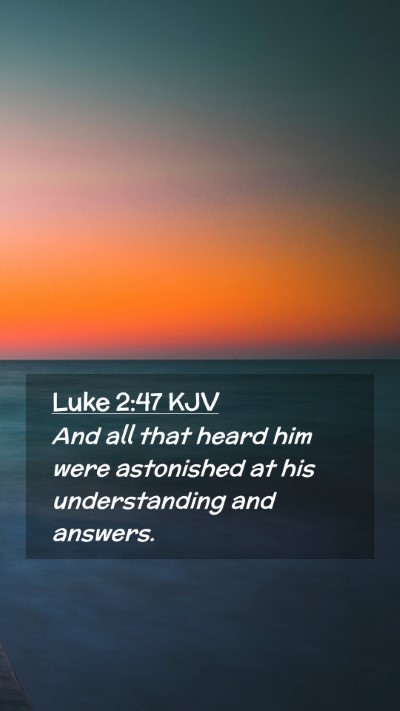 Picture 02 - Luke 2:47 KJV Mobile Phone Wallpaper - And all that heard him were astonished at his - Mobile Bible Verse Wallpaper