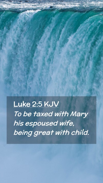 Picture 02 - Luke 2:5 KJV Mobile Phone Wallpaper - To be taxed with Mary his espoused wife, being - Mobile Bible Verse Wallpaper