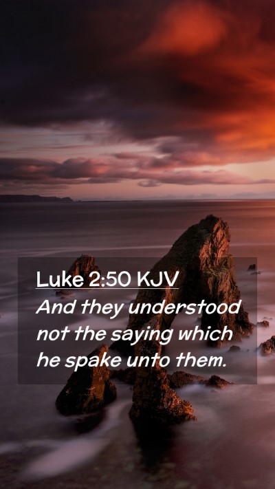 Picture 02 - Luke 2:50 KJV Mobile Phone Wallpaper - And they understood not the saying which he spake - Mobile Bible Verse Wallpaper