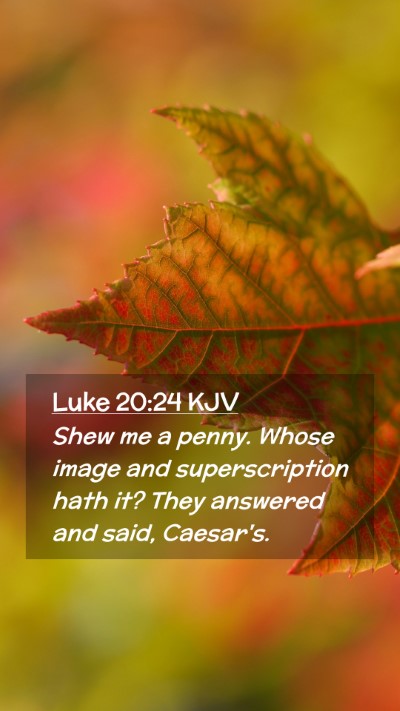 Picture 02 - Luke 20:24 KJV Mobile Phone Wallpaper - Shew me a penny. Whose image and superscription - Mobile Bible Verse Wallpaper