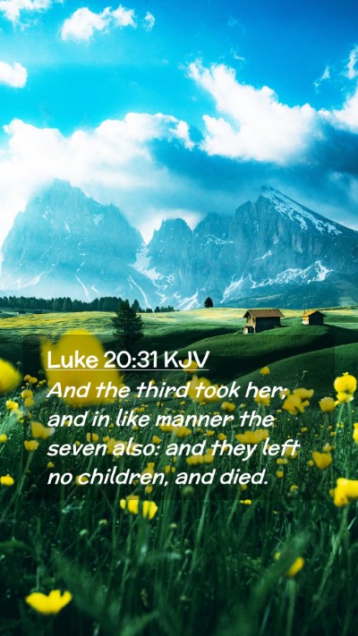 Picture 02 - Luke 20:31 KJV Mobile Phone Wallpaper - And the third took her; and in like manner the - Mobile Bible Verse Wallpaper