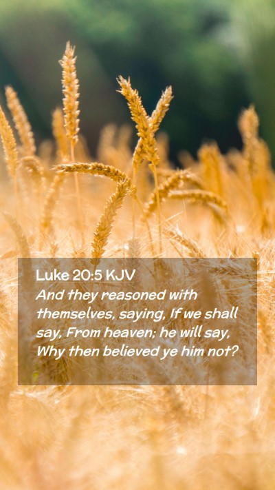 Picture 02 - Luke 20:5 KJV Mobile Phone Wallpaper - And they reasoned with themselves, saying, If we - Mobile Bible Verse Wallpaper
