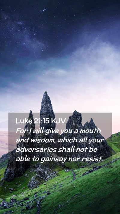 Picture 02 - Luke 21:15 KJV Mobile Phone Wallpaper - For I will give you a mouth and wisdom, which all - Mobile Bible Verse Wallpaper