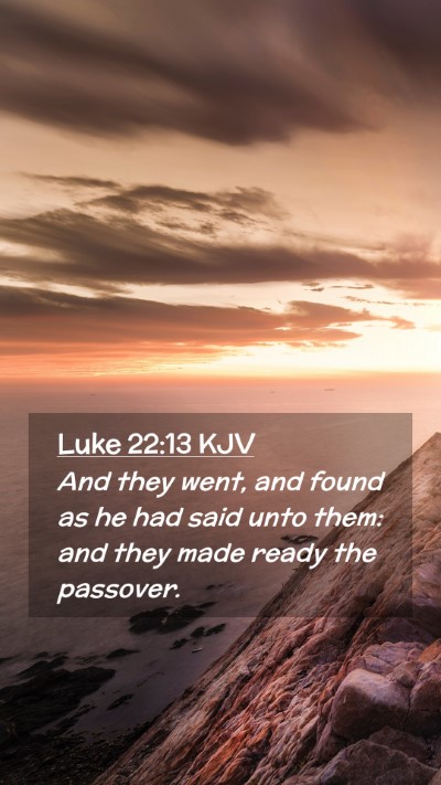 Picture 02 - Luke 22:13 KJV Mobile Phone Wallpaper - And they went, and found as he had said unto - Mobile Bible Verse Wallpaper