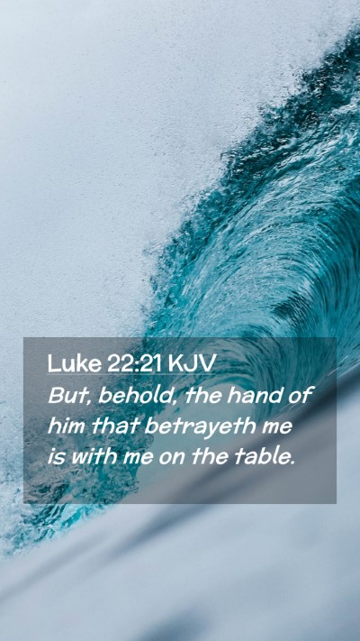 Picture 02 - Luke 22:21 KJV Mobile Phone Wallpaper - But, behold, the hand of him that betrayeth me is - Mobile Bible Verse Wallpaper