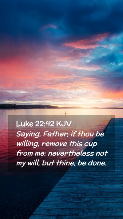 Picture 02 - Luke 22:42 KJV Mobile Phone Wallpaper - Saying, Father, if thou be willing, remove this - Mobile Bible Verse Wallpaper