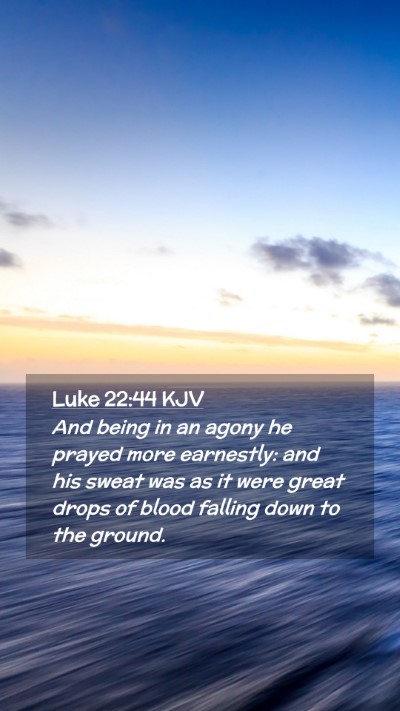 Picture 02 - Luke 22:44 KJV Mobile Phone Wallpaper - And being in an agony he prayed more earnestly: - Mobile Bible Verse Wallpaper