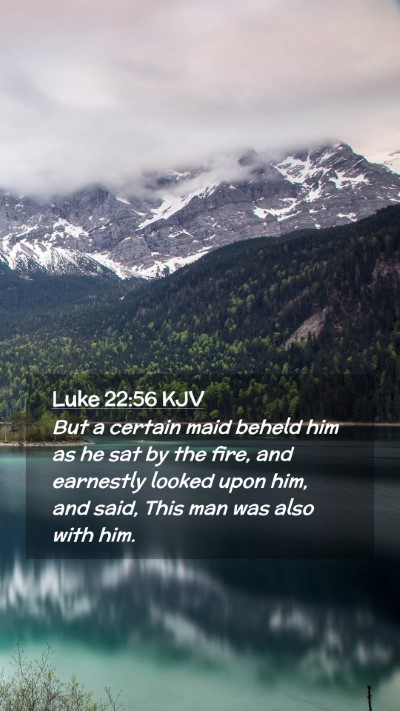 Picture 02 - Luke 22:56 KJV Mobile Phone Wallpaper - But a certain maid beheld him as he sat by the - Mobile Bible Verse Wallpaper