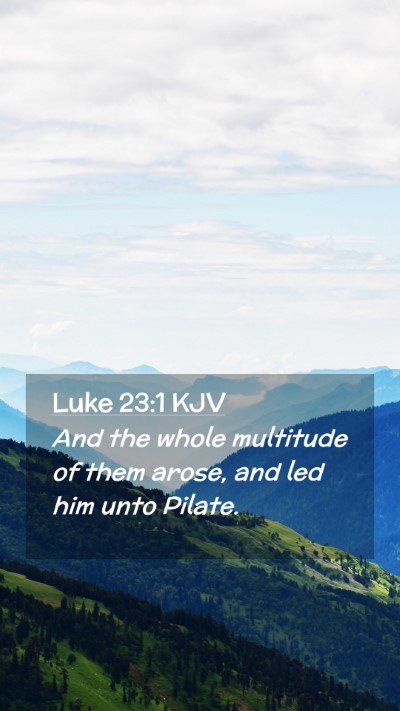 Picture 02 - Luke 23:1 KJV Mobile Phone Wallpaper - And the whole multitude of them arose, and led - Mobile Bible Verse Wallpaper