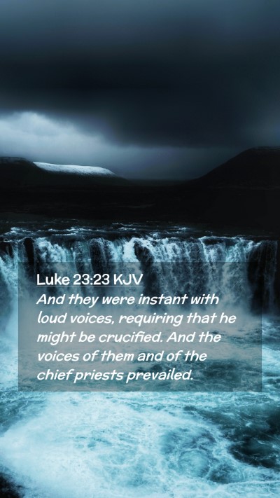 Picture 02 - Luke 23:23 KJV Mobile Phone Wallpaper - And they were instant with loud voices, requiring - Mobile Bible Verse Wallpaper