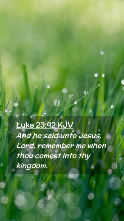 Picture 02 - Luke 23:42 KJV Mobile Phone Wallpaper - And he said unto Jesus, Lord, remember me when - Mobile Bible Verse Wallpaper