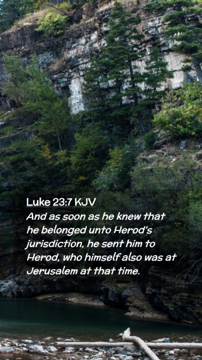 Picture 02 - Luke 23:7 KJV Mobile Phone Wallpaper - And as soon as he knew that he belonged unto - Mobile Bible Verse Wallpaper