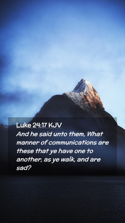 Picture 02 - Luke 24:17 KJV Mobile Phone Wallpaper - And he said unto them, What manner of - Mobile Bible Verse Wallpaper