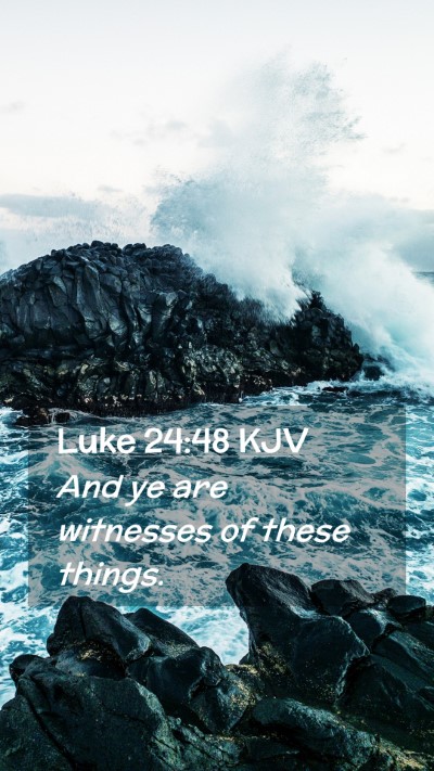 Picture 02 - Luke 24:48 KJV Mobile Phone Wallpaper - And ye are witnesses of these - Mobile Bible Verse Wallpaper