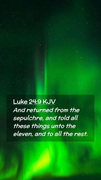 Picture 02 - Luke 24:9 KJV Mobile Phone Wallpaper - And returned from the sepulchre, and told all - Mobile Bible Verse Wallpaper