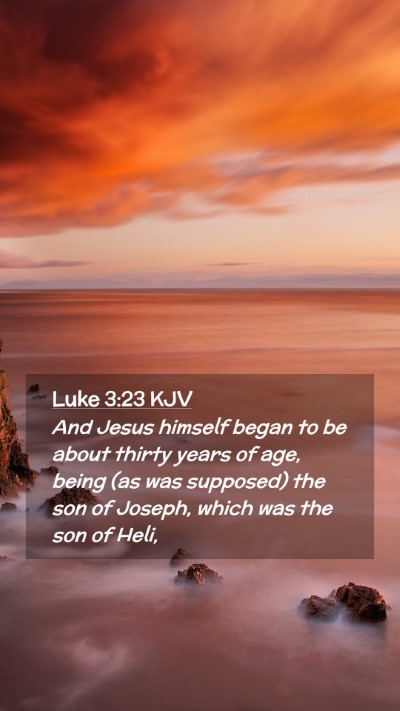Picture 02 - Luke 3:23 KJV Mobile Phone Wallpaper - And Jesus himself began to be about thirty years - Mobile Bible Verse Wallpaper
