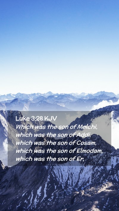 Picture 02 - Luke 3:28 KJV Mobile Phone Wallpaper - Which was the son of Melchi, which was the son of - Mobile Bible Verse Wallpaper