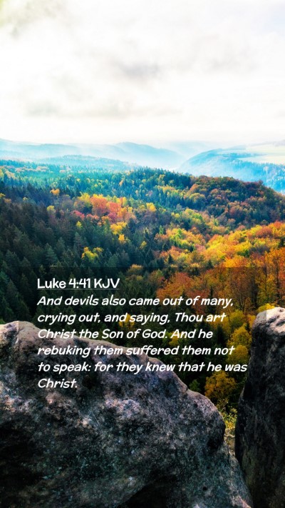 Picture 02 - Luke 4:41 KJV Mobile Phone Wallpaper - And devils also came out of many, crying out, and - Mobile Bible Verse Wallpaper