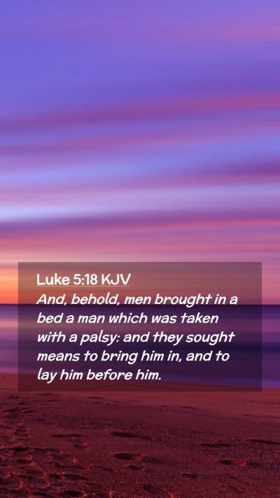 Picture 02 - Luke 5:18 KJV Mobile Phone Wallpaper - And, behold, men brought in a bed a man which was - Mobile Bible Verse Wallpaper