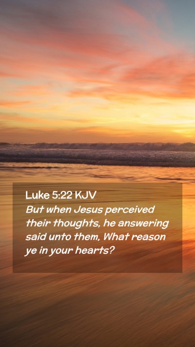 Picture 02 - Luke 5:22 KJV Mobile Phone Wallpaper - But when Jesus perceived their thoughts, he - Mobile Bible Verse Wallpaper