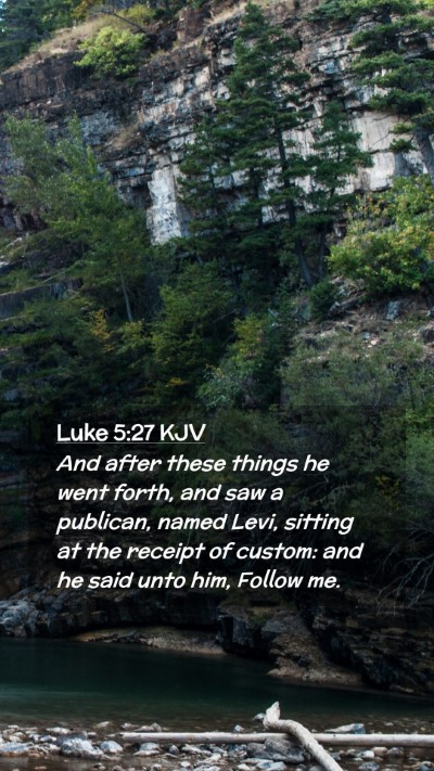 Picture 02 - Luke 5:27 KJV Mobile Phone Wallpaper - And after these things he went forth, and saw a - Mobile Bible Verse Wallpaper