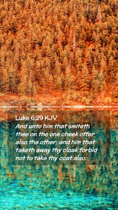 Picture 02 - Luke 6:29 KJV Mobile Phone Wallpaper - And unto him that smiteth thee on the one cheek - Mobile Bible Verse Wallpaper