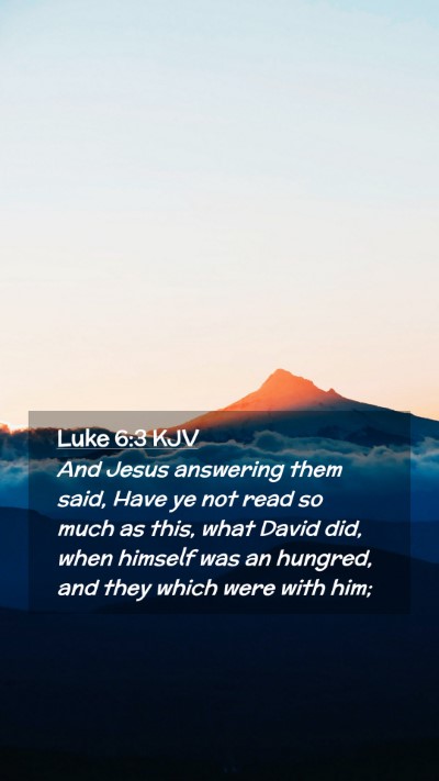 Picture 02 - Luke 6:3 KJV Mobile Phone Wallpaper - And Jesus answering them said, Have ye not read - Mobile Bible Verse Wallpaper