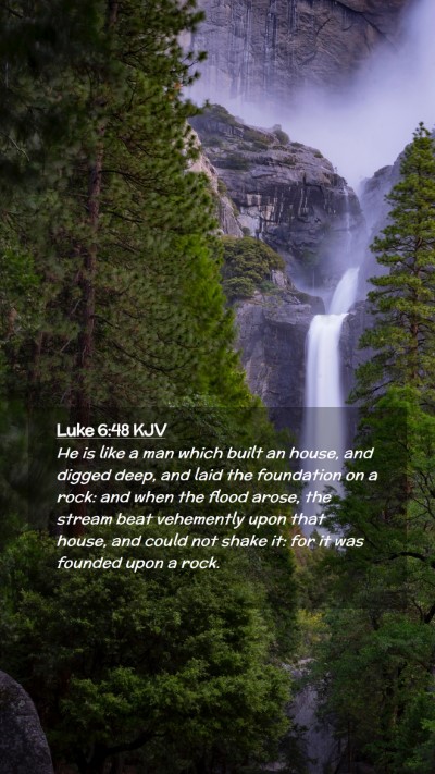 Picture 02 - Luke 6:48 KJV Mobile Phone Wallpaper - He is like a man which built an house, and digged - Mobile Bible Verse Wallpaper