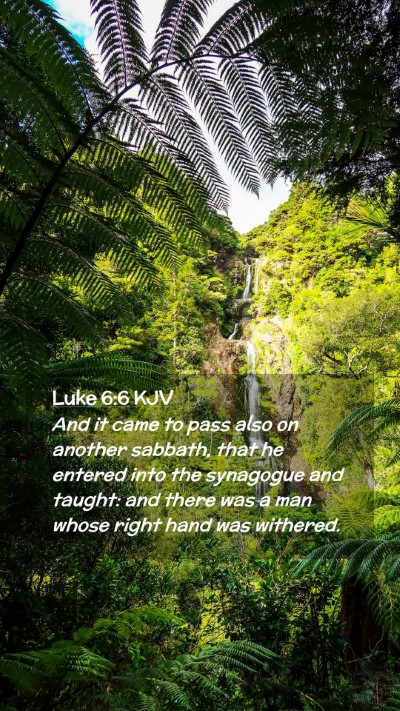 Picture 02 - Luke 6:6 KJV Mobile Phone Wallpaper - And it came to pass also on another sabbath, that - Mobile Bible Verse Wallpaper