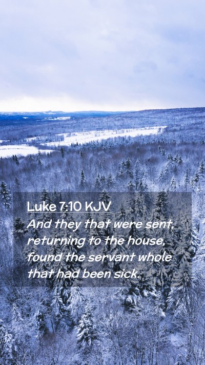 Picture 02 - Luke 7:10 KJV Mobile Phone Wallpaper - And they that were sent, returning to the house, - Mobile Bible Verse Wallpaper