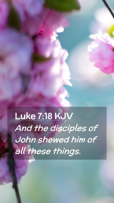 Picture 02 - Luke 7:18 KJV Mobile Phone Wallpaper - And the disciples of John shewed him of all these - Mobile Bible Verse Wallpaper