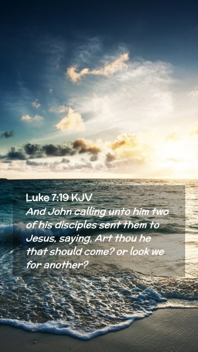 Picture 02 - Luke 7:19 KJV Mobile Phone Wallpaper - And John calling unto him two of his disciples - Mobile Bible Verse Wallpaper