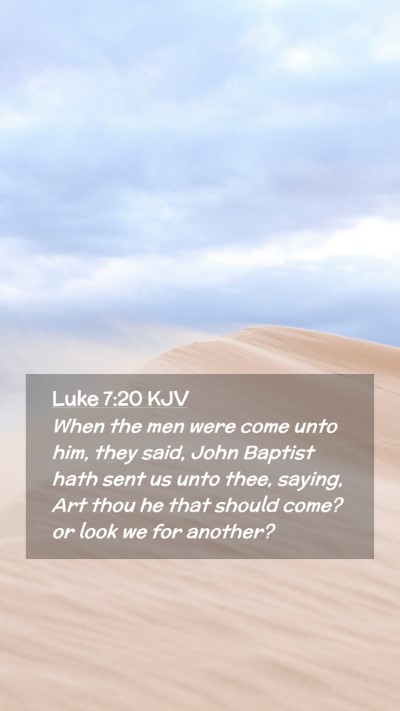 Picture 02 - Luke 7:20 KJV Mobile Phone Wallpaper - When the men were come unto him, they said, John - Mobile Bible Verse Wallpaper