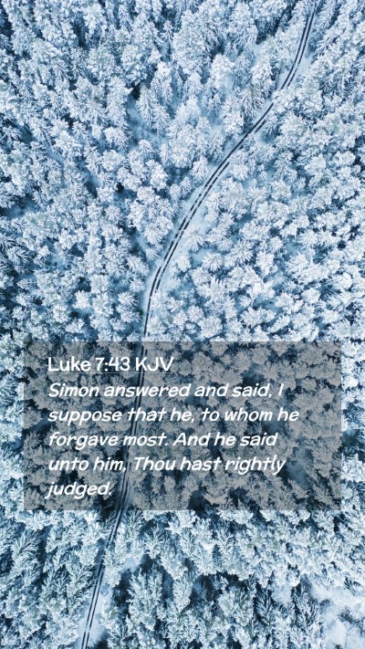 Picture 02 - Luke 7:43 KJV Mobile Phone Wallpaper - Simon answered and said, I suppose that he, to - Mobile Bible Verse Wallpaper