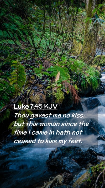Picture 02 - Luke 7:45 KJV Mobile Phone Wallpaper - Thou gavest me no kiss: but this woman since the - Mobile Bible Verse Wallpaper
