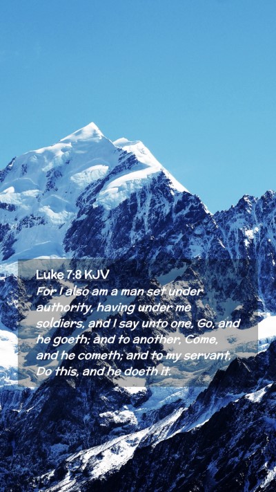 Picture 02 - Luke 7:8 KJV Mobile Phone Wallpaper - For I also am a man set under authority, having - Mobile Bible Verse Wallpaper