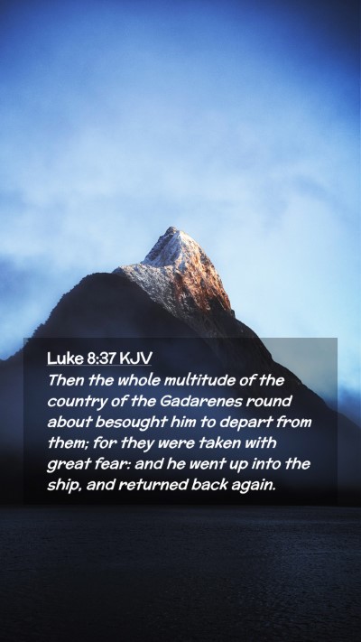 Picture 02 - Luke 8:37 KJV Mobile Phone Wallpaper - Then the whole multitude of the country of the - Mobile Bible Verse Wallpaper