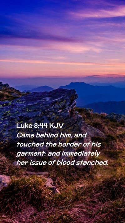 Picture 02 - Luke 8:44 KJV Mobile Phone Wallpaper - Came behind him, and touched the border of his - Mobile Bible Verse Wallpaper