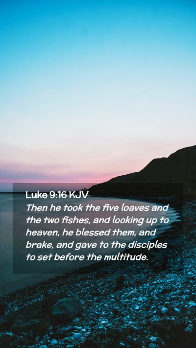 Picture 02 - Luke 9:16 KJV Mobile Phone Wallpaper - Then he took the five loaves and the two fishes, - Mobile Bible Verse Wallpaper