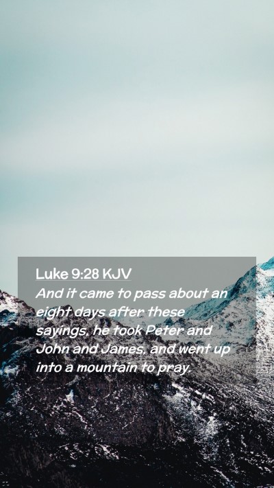 Picture 02 - Luke 9:28 KJV Mobile Phone Wallpaper - And it came to pass about an eight days after - Mobile Bible Verse Wallpaper