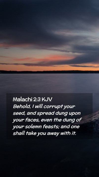 Picture 02 - Malachi 2:3 KJV Mobile Phone Wallpaper - Behold, I will corrupt your seed, and spread dung - Mobile Bible Verse Wallpaper