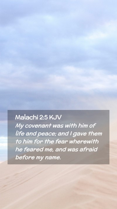 Picture 02 - Malachi 2:5 KJV Mobile Phone Wallpaper - My covenant was with him of life and peace; and I - Mobile Bible Verse Wallpaper